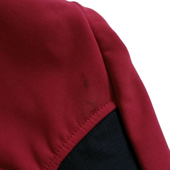 BLACK DIAMOND fleece lined full zip mock neck soft shell jacket red black Sz XL - Picture 8 of 9